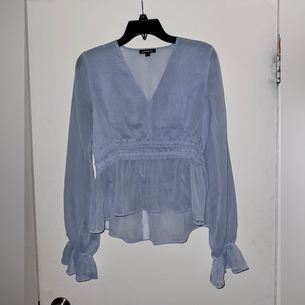 Long sleeve v-neck blouse